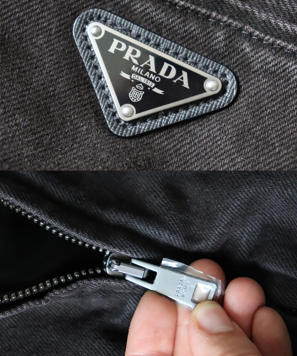 Bomber jacket — chest badge and zip close-up