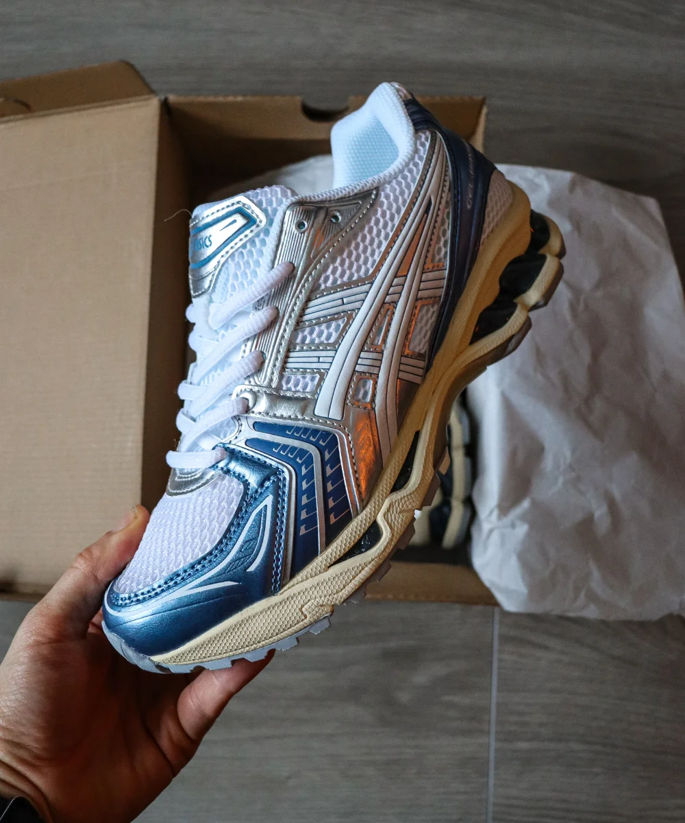 Gel-Kayano 14-style sneaker — side view