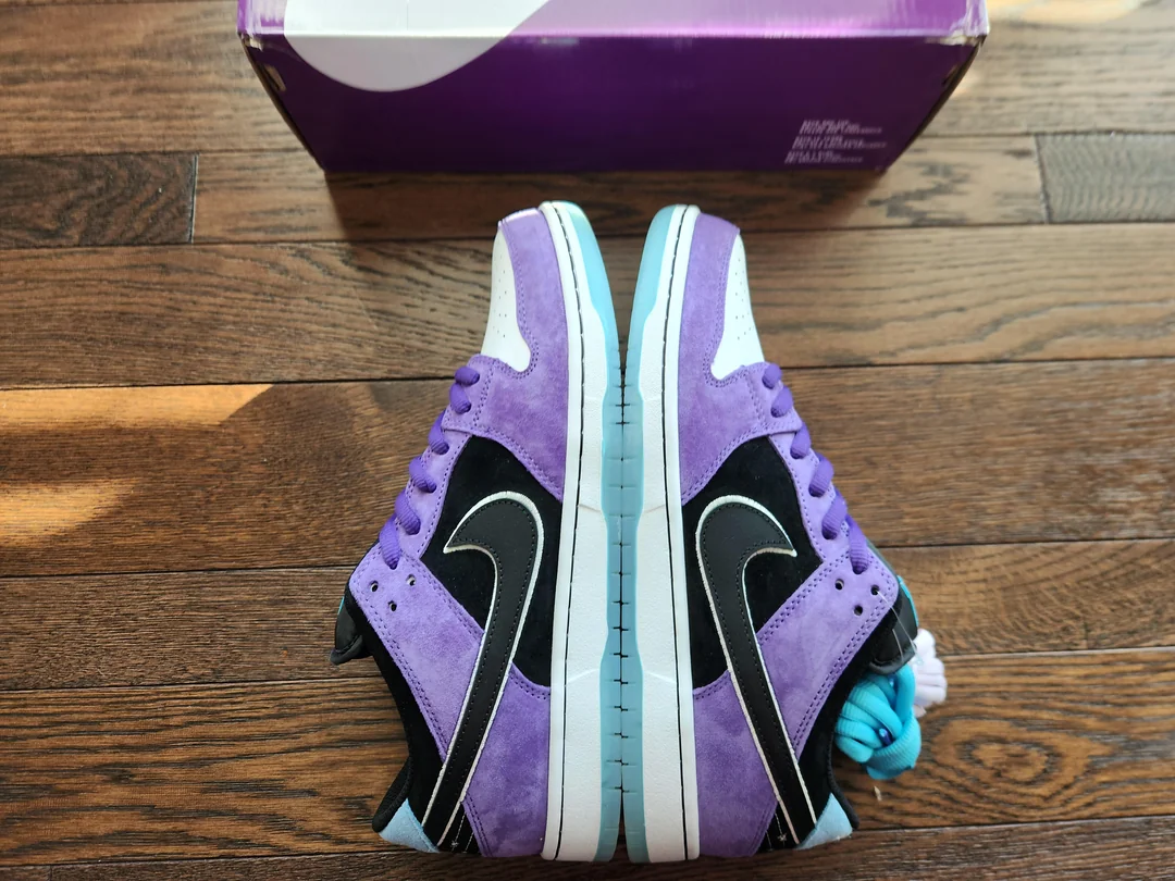 Purple Hayley Wilson-style SB sneakers, side view from a US haul — Fishgoo Spreadsheet buyer share