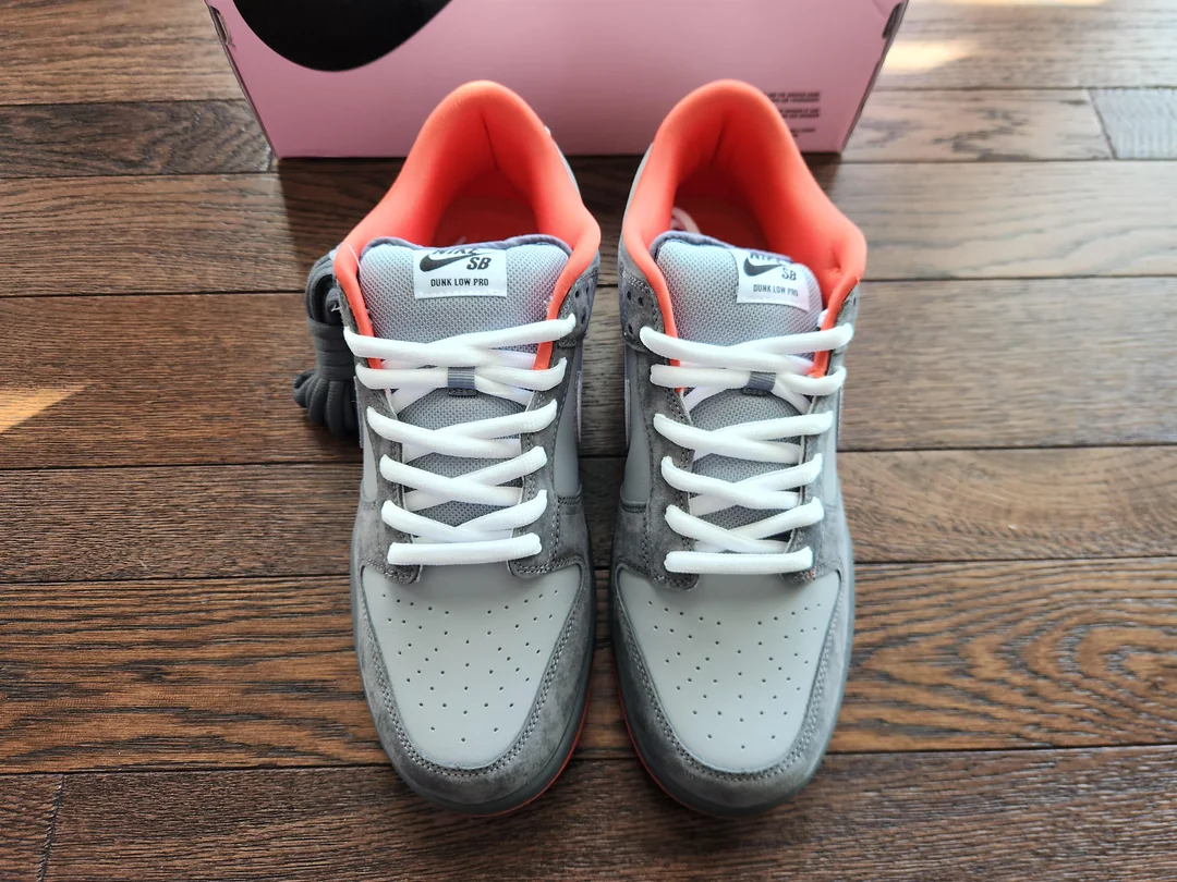 Grey SB sneakers — front view